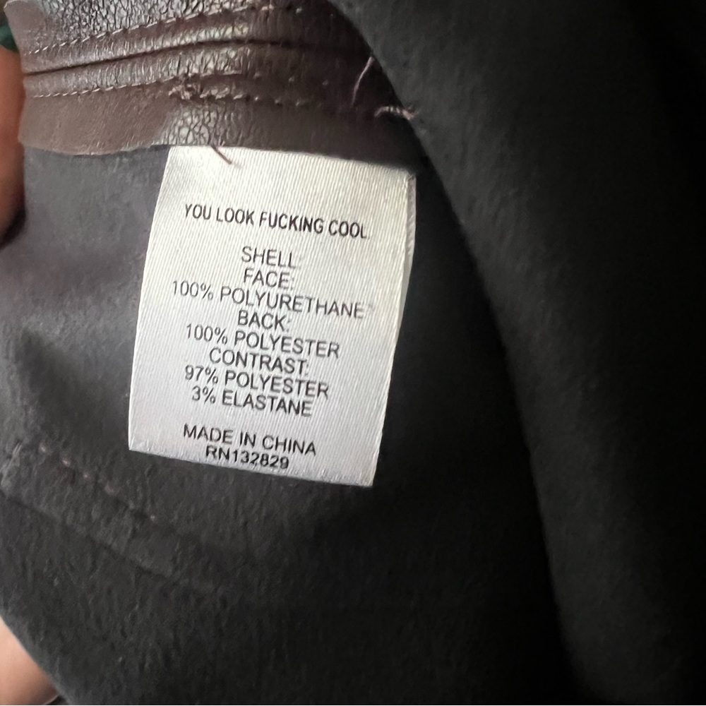 LPA Germano Faux Leather Cargo Pant in Dark Chocolate SIZE XS - Picture 10 of 11